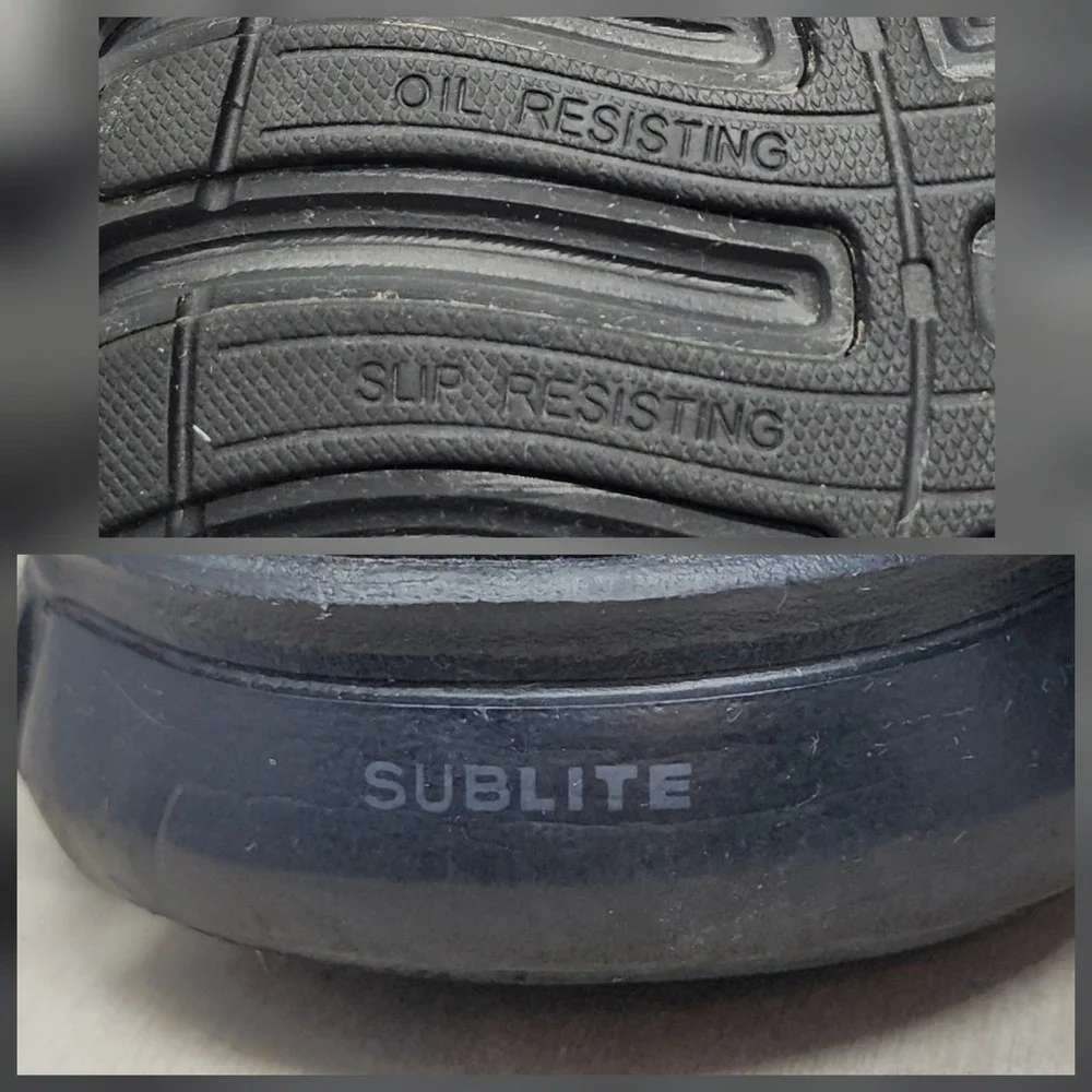 Reebok Sublite Work Shoes 14 W Mens Black Alloy Composite Toe Slip On Safety